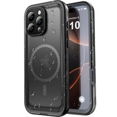 ◎SPORTLINK iPhone 16 Pro max용 방수 케이스 iPhone 16 pro max MagSafe용 케이스 완전 방수 IP68 방수 등급 마그넷 탑재 MagSafe 대응 방수 케이스 목욕 6.9 인치 적용 (블랙)