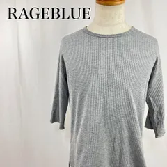 RAGEBLUE　レイジブルー　M　グレー　ワッフル生地　カジュアル　ラウンドヘム　7分袖カットソー 4463のサムネイル
