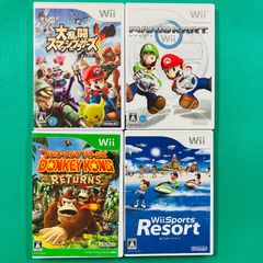 [4 점 세트] Wii 대난투 스매쉬 브라더스 X 마리오 카트 Wii 동키 콩 리턴스 Wii Sports Resort 닌텐도 닌텐도