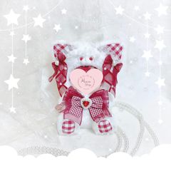 おすわりぬい服 ぬい服 チェックパールねこちゃん 10㎝ 11㎝〜15