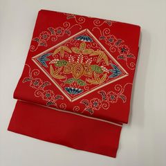 SO-263 名古屋帯 名古屋仕立て 九寸 太鼓柄 塩瀬 壺 鶏 華 - メルカリ