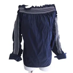 アディアム ADEAM Long Sleeve Smocking プルオーバーブラウス フリル ギャザー ステッチ 変形デザイン 長袖 0 約XS 紺 ネイビー 41491 0115のサムネイル