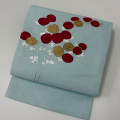A◇着物くつろぎ 夏物 糸巻きに菊 太鼓 正絹 薄物 絽 紗 松葉仕立て