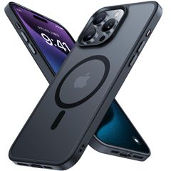 ◎[Magsafe 대응]iphone15pro 케이스 6.1 인치 내충격 iphone 15 pro 케이스, 상처 방지, 황변 방지, 지문 방지, 방열, 스트랩 홀 첨부, 얇고 피부 친화적인 디자인, 금속 버튼, 매트, 프로스트, 반투명, 검정