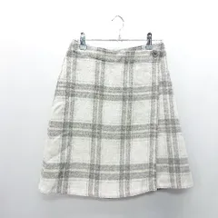 ◇ ⊇ Natural Beauty Basic チェック ミニ ラップスカート スカート サイズS ホワイト レディース E  【1409100020571】のサムネイル