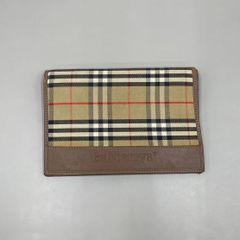 BURBERRY 二つ折り財布 ノバチェック ダークブラウン レザー - メルカリ