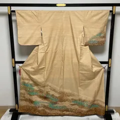 付下げ 真綿紬 美しい細かな染め 着物 正絹 X-1874