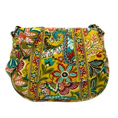 Vera Bradley(ベラブラッドリー) ショルダーバッグ新品同様  - ダークイエロー×マルチ 花柄/キルティング コットン