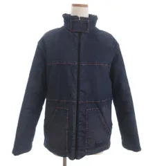 フェンディ FENDI JEANS リバーシブル デニムジャケット ブルゾン フルジップ 総柄 ロゴ インディゴ 青 黒 ブラック 42 ☆AA★のサムネイル