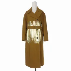 ドリスヴァンノッテン DRIES VAN NOTEN 23AW Ronas Belted Trench Coat 箔プリント コットンリネン トレンチコート ジャケット 長袖 M ブラウン 茶のサムネイル