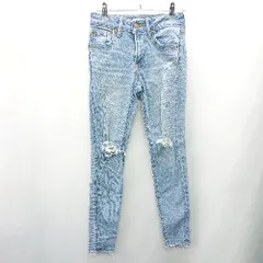 ◇ Θ AZUL BY MOUSSY アズールバイマウジー コットン系 デニムパンツ サイズXS ライトブルー レディース E  【1409100043211】