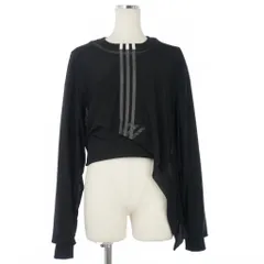 ワイスリー Y-3 長袖 メッシュレイヤード カットソー アシンメトリー ロンT ライン Sサイズ ブラック 黒 DP0764のサムネイル