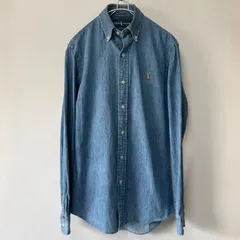 Ralph Lauren 00s デニム ボタンダウンシャツ  インディゴブルー CUSTOM FIT サイズXS  / ラルフローレン 00年代