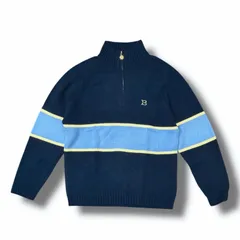 参考上代25300円 未使用 BoTT 25SS HALF-ZIP DRIVERS KNIT ハーフジップドライバースニット セーター ボット ブルー L （7127M）のサムネイル