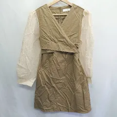 ◇ ⊂ Girly Doll ガーリードール 長袖 ひざ丈 ワンピース サイズ表記なし ブラウン　ベージュ レディース E  【1409240020639】のサムネイル