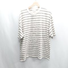 ◇ ⊂ EMMA CLOTHES 엠마 클로즈 국경 무늬 반소매 T셔츠 사이즈 M 화이트 블랙 맨즈 E [1409240035459]