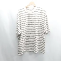 ◇ ⊂ EMMA CLOTHES エマ クローズ ボーダー柄 半袖 Tシャツ サイズ M ホワイト　ブラック メンズ E  【1409240035459】のサムネイル