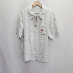 ◇ ⊂ MONO-MART モノマート 半袖 ハーフジッププルオーバー サイズF ライトグレー レディース E  【1409240049562】