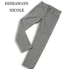 HIDEAWAYS NICOLE ハイダウェイ ニコル 通年 レーヨン混★ ストレッチ 総柄 ヘリンボーン スリム パンツ Sz.44 メンズのサムネイル