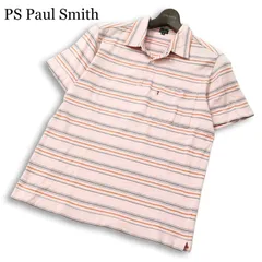 PS Paul Smith ポールスミス 春夏 ポケット付き★ 半袖 鹿の子 マルチボーダー 高級 ボタンダウン ポロシャツ Sz.M メンズ