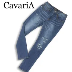 CavariA キャバリア 通年★ スキニー ストレッチ ダメージ リペア加工 デニム パンツ ジーンズ Sz.44 メンズのサムネイル