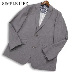 【美品】SIMPLE LIFE シンプルライフ レナウン 春夏★ 背抜き 総柄 アンコン テーラード ジャケット Sz.L メンズのサムネイル