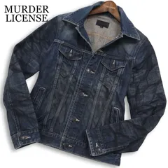 MURDER LICENSE マーダーライセンス 通年★ USED加工 スリム デニム トラッカー ジャケット Gジャン Sz.44 メンズのサムネイル