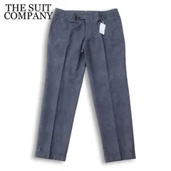 新品 未使用★ THE SUIT COMPANY スーツカンパニー 春夏 テーパード スラックス パンツ Sz.4L メンズ 紺 大きいサイズ 特大