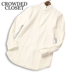 CROWDED CLOSET メンズビギ 通年★ 長袖 ウィングカラー 総柄 シャツ Sz.2 メンズ 白のサムネイル
