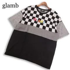 glamb グラム Checkered flag logo CS★ 半袖 チェッカー フラッグ ロゴ刺繍 サマー ニット Tシャツ カットソー Sz.1 メンズのサムネイル