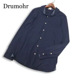 イタリア製★ Drumohr ドルモア 通年★ 長袖 コットン ジャージー シャツ Sz.L メンズ ネイビーのサムネイル
