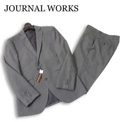 【新品 未使用】 JOURNAL WORKS ジャーナルワークス 通年 総裏★ ストライプ セットアップ スーツ Sz.94Y6 メンズ ビジネス