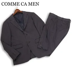 COMME CA MEN コムサ メン 通年★ マイクロハウンドトゥース ジャージー セットアップ スーツ ストレッチ Sz.S メンズ 紺のサムネイル