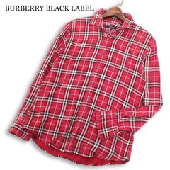 BURBERRY BLACK LABEL ノバチェック×騎士刺繍 長袖シャツ - メルカリ