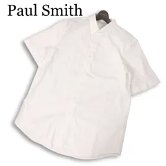 24SS★ Paul Smith ポールスミス メインライン★ 春夏 半袖 シャドーストライプ ボタンダウン シャツ Sz.XL メンズ 白