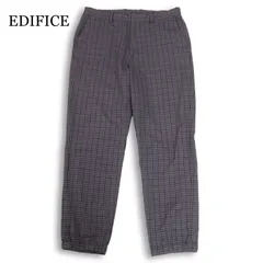 EDIFICE エディフィス 通年★ チェック柄 スリム ジョガー スラックス パンツ Sz.48 メンズのサムネイル
