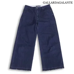 GALLARDAGALANTE NAVY ガリャルダガランテ 通年★ ストレッチ カットオフ ワイド デニム パンツ ジーンズ Sz.1 レディースのサムネイル