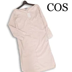 【新品 未使用】 COS コス 通年★ 長袖 ストレッチ ノーカラー シャツ ワンピース Sz.32 レディース