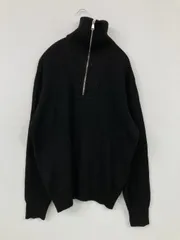 ZARA ザラ ニット/セーター USA L ブラック ナイロン ニット 無地 長袖 ミドル丈 タートルネック/ハイネック