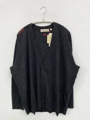 ANYA HINDMARCH カーディガン/ボレロ 3XL グレー ウール・ニット 無地 ワンポイント 刺繍 ミドル丈 長袖
