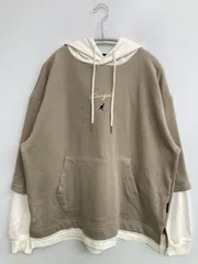 KANGOL カンゴール パーカー M ベージュ コットン スウェット 前面プリント バックプリント ワンポイント ブランドロゴ 刺繍 プルオーバー 長袖