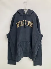 Abercrombie & Fitch アバクロンビーアンドフィッチ パーカー XXL ネイビー コットン 裏起毛 ブランドロゴ プルオーバー 長袖