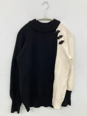 axes femme アクシーズファム ニット/セーター F ブラック ナイロン 無地 ビジュー ミドル丈 長袖 クルーネック(丸首)