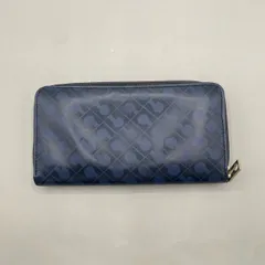 美品　GHERARDINI ゲラルディーニ　長財布　ラウンドファスナー　ユニセックス　総柄　紺　ネイビーのサムネイル