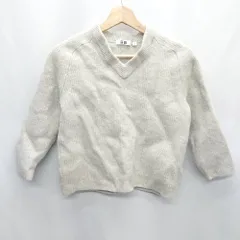 ◇ ⊇ UNIQLO U ユニクロユー 長袖 Vネックセーター サイズM ライトグレ－ レディース E  【1409240064381】