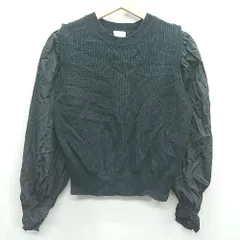 ◇ ⊇ green label relaxing UNITED ARROWS 2way 袖取り外し可能 長袖 ニット サイズ表記なし ブラック レディース E  【1409240064138】