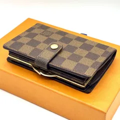 【手元に宿る余裕】　LOUIS VUITTON　二つ折り財布 ダミエ ヴィエノワ がま口 コンパクトウォレット ゴールド金具　ブラウンのサムネイル