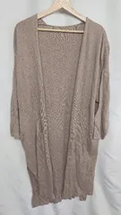 ◇ ⊇ patterntorso スリット加工 長袖 ロングカーディガン サイズＦ ライトブラウン レディース E  【1409240065050】