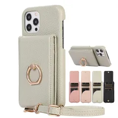 【新品】 FASY iPhone15 Pro スマホケース ショルダータイプ 韓国 アイフォン ショルダーケース カード入れ 斜めかけ 肩掛け スタンド ストラップ 携帯ケース スマホショルダー 落ちない 新型 大人 おしゃれ かわいい 耐衝撃 大人女子 くす