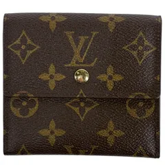 ルイ・ヴィトン Louis Vuitton ポルト モネ ビエ カルト クレディ Wホック モノグラム ブラウン M61652 レディース 【中古】
